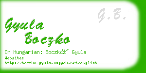 gyula boczko business card